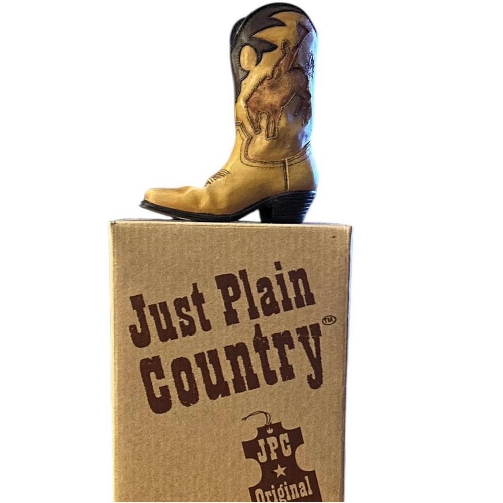 New..Just Plain Country “Rodeo” Western Cowboy Boot Figurine